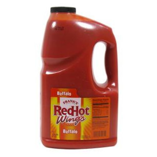 A 3.78 liter bottle of Franks brand Red Hot Buffalo Wings Sauce