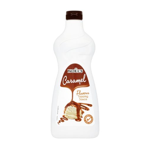 A 1 kilogram white bottle of Noels brand Caramel Topping Sauce