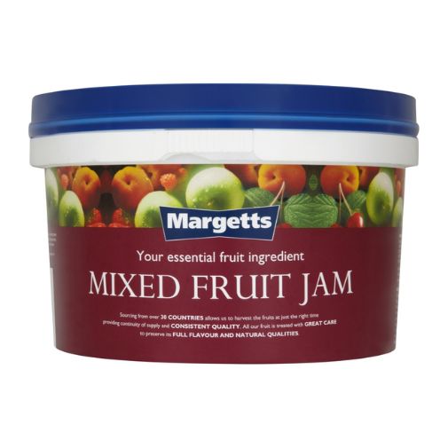 A 2.72 kilogram bucket of Margetts brand Mixed Fruit Jam