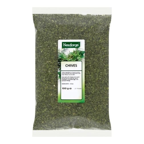 A 100 gram bag of Newforge brand Chives
