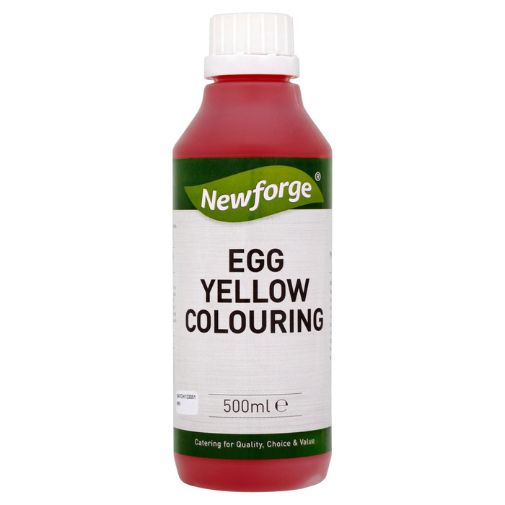 A 500 milliliter bottle of Newforge brand Egg Yellow Food Colouring
