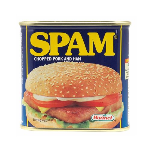 A 340 gram can of Spam brand Original Chopped Pork and Ham