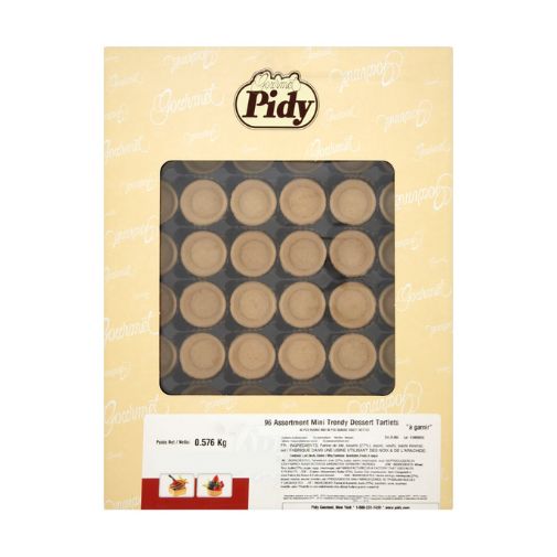 A box of 96 Pidy brand Assorted Sweet Mini Trendy Tartlets