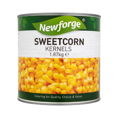 A 1.87 kilogram can of Newforge brand Sweetcorn