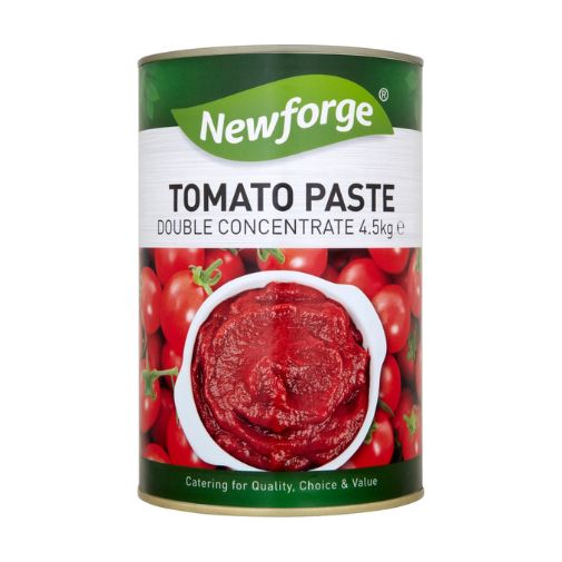 A 4.5 kilogram can of Newforge brand Tomato Puree